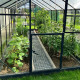 Gewächshaus Sanus UP! L10 Hybrid 9,8m² anthrazit aus Sicherheitsglas und Polycarbonat - Gampre