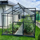 Gewächshaus Sanus UP! L10 Hybrid 9,8m² anthrazit aus Sicherheitsglas und Polycarbonat - Gampre