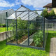 Gewächshaus Sanus UP! L10 Hybrid 9,8m² anthrazit aus Sicherheitsglas und Polycarbonat - Gampre