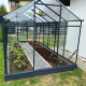 Gewächshaus Sanus UP! L10 Hybrid 9,8m² anthrazit aus Sicherheitsglas und Polycarbonat - Gampre
