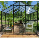 Gewächshaus Sanus XL9 Hybrid 8,41m² anthrazit aus Sicherheitsglas und Polycarbonat - Gampre
