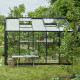 Gewächshaus 6,17m² aus Sicherheitsglas Cotswold Burford 610 schwarz - Halls