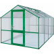 Gewächshaus 10m² aus Aluminium und 10mm Polycarbonatplatten Rose IV - moosgrün - KGT