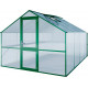 Gewächshaus 12,74m² aus Aluminium und 10mm Polycarbonatplatten Orchidee IV - moosgrün - KGT