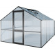 Gewächshaus 12,74m² aus Aluminium und 10mm Polycarbonatplatten Orchidee IV - anthrazit-grau - KGT