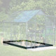 Set Gewächshaus Compact 8,2m² anthrazit aus Sicherheitsglas + Fundamentrahmen schwarz - Juliana