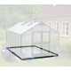 Set Gewächshaus Premium 8,8m² anthrazit aus Sicherheitsglas + Fundamentrahmen schwarz - Juliana
