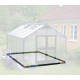 Set Gewächshaus Premium 13m² anthrazit aus Sicherheitsglas + Fundamentrahmen schwarz - Juliana