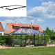 Set Gewächshaus Grand Oase 18,8m² anthrazit aus 3mm Sicherheitsglas + Fundamentrahmen schwarz - Juliana