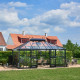 Set Gewächshaus Grand Oase 18,8m² anthrazit aus 3mm Sicherheitsglas + Fundamentrahmen schwarz - Juliana