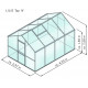 Gewächshaus 12,74m² aus Aluminium und 10mm Polycarbonatplatten Lilie IV - moosgrün - KGT