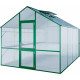 Gewächshaus 12,74m² aus Aluminium und 10mm Polycarbonatplatten Lilie IV - moosgrün - KGT