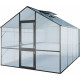 Gewächshaus 12,74m² aus Aluminium und 10mm Polycarbonatplatten Lilie IV - anthrazit-grau - KGT