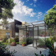 Gewächshaus mit Pultdach 6,06m² aus Aluminium und 10mm Polycarbonatplatten Linea II - anthrazit-grau - KGT