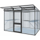 Gewächshaus mit Pultdach 6,06m² aus Aluminium und 10mm Polycarbonatplatten Linea II - anthrazit-grau - KGT