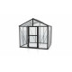 Gewächshaus Zeus 6200 schwarz aus Aluminium, 3mm Sicherheitsglas und 10mm Polycarbonatplatten - Vitavia