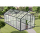 Gewächshaus 9,8m² Sanus L10 aus schwarzem Aluminium und Sicherheitsglas - Gampre