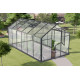 Gewächshaus Sanus L10 Hybrid 9,8m² aus Sicherheitsglas und Polycarbonat anthrazit- Gampre