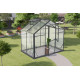 Gewächshaus Sanus UP! L3 Hybrid 3,3m² anthrazit aus Sicherheitsglas und Polycarbonat - Gampre