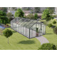 Gewächshaus Sanus UP! XL18 Hybrid 18,6m² anthrazit aus Sicherheitsglas und Polycarbonat - Gampre