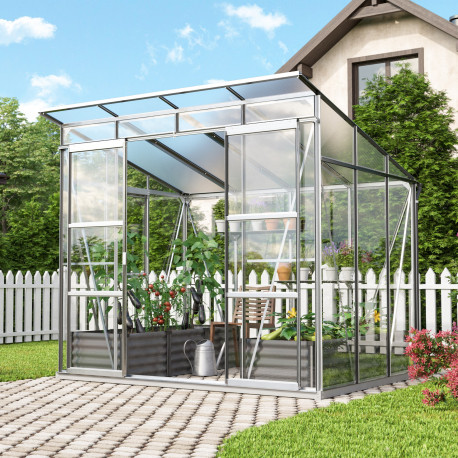 Gewächshaus Freya 5900 aus Aluminium, 3mm Sicherheitsglas und 6mm Polycarbonatplatten - Vitavia