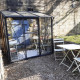 Gewächshaus Melissa 2,5m² in Anthrazit aus Aluminium und Sicherheitsglas + Fundamentrahmen inkl. - Natura Lams