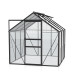 Gewächshaus Venus 3,8m² schwarz aus Aluminium und 3mm Sicherheitsglas - Vitavia