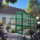 Gewächshaus 5,06m² aus Aluminium und 10mm Polycarbonatplatten Rose II - moosgrün - KGT