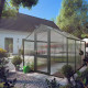 Gewächshaus 7,53m² aus Aluminium und 10mm Polycarbonatplatten Rose III - anthrazit-grau - KGT