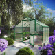 Gewächshaus 9,59m² aus Aluminium und 10mm Polycarbonatplatten Orchidee III - moosgrün - KGT