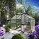 Gewächshaus 9,59m² aus Aluminium und 10mm Polycarbonatplatten Orchidee III - anthrazit-grau - KGT