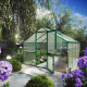 Gewächshaus 12,74m² aus Aluminium und 10mm Polycarbonatplatten Orchidee IV - moosgrün - KGT