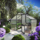 Gewächshaus 12,74m² aus Aluminium und 10mm Polycarbonatplatten Orchidee IV - anthrazit-grau - KGT