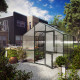 Gewächshaus 9,59m² aus Aluminium und 10mm Polycarbonatplatten Lilie III - anthrazit-grau - KGT
