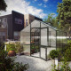 Gewächshaus 12,74m² aus Aluminium und 10mm Polycarbonatplatten Lilie IV - anthrazit-grau - KGT