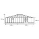 Gewächshaus Grand Oase 25,6m² aus schwarzem Aluminium und Sicherheitsglas 3mm - Juliana