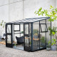 Anlehngewächshaus Veranda Anthrazit aus Aluminium und Sicherheitsglas 6,6m² - Juliana