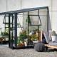 Anlehngewächshaus Veranda Anthrazit aus Aluminium und Sicherheitsglas 6,6m² - Juliana