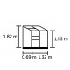 Anlehngewächshaus 0,9m² aus schwarz lackiertem Aluminium und Blankglas Altan 2 Halls