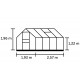 Gewächshaus 5m² aus schwarzem Aluminium und Sicherheitsglas Popular 86 - Halls