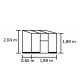 Anlehngewächshaus schwarz 1,2m² Qube 26 - Halls Sicherheitsglas