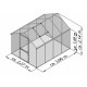 Gewächshaus 6,81m² aus Aluminium und 6mm Polycarbonatplatten Callas IV - pressblank - KGT