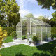 Gewächshaus 6,06m² aus Aluminium und 6mm Polycarbonatplatten Enzian III - pressblank - KGT