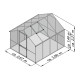 Gewächshaus 8,01m² aus Aluminium und 6mm Polycarbonatplatten Enzian IV - pressblank - KGT