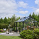 Gewächshaus 10,9m² Jubii 60 aus schwarzem Aluminium und 3mm Sicherheitsglas - Juliana