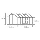 Gewächshaus 10,9m² Jubii 60 aus schwarzem Aluminium und 3mm Sicherheitsglas - Juliana