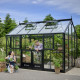 Gewächshaus 10,9m² Jubii 60 aus schwarzem Aluminium und 3mm Sicherheitsglas - Juliana