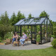 Gewächshaus 10,9m² Jubii 60 aus schwarzem Aluminium und 3mm Sicherheitsglas - Juliana