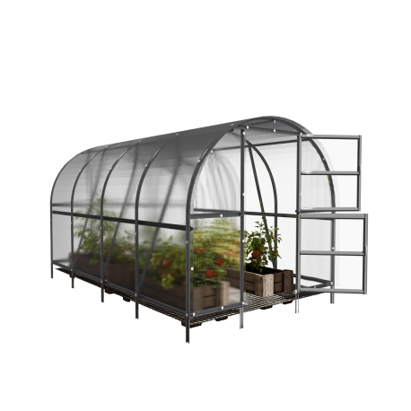 Gewächshaus 12m² Baltic LT aus verzinktem Stahl und 6mm Polycarbonatplatten – Klasika