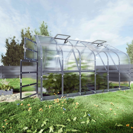 Gewächshaus Standart 15m² aus verzinktem Stahl und 6mm Polycarbonatplatten – Klasika